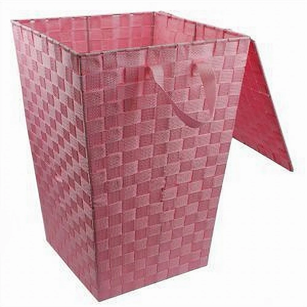 CESTO CESTINO PORTATUTTO PORTAOGGETTI BAGNO CASA COPERCHIO 35 X 52 CM 79107 ROSA - Cleafe