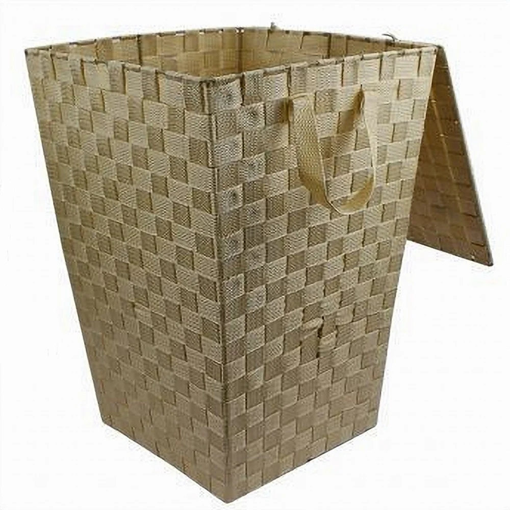 CESTO CESTINO PORTATUTTO PORTAOGGETTI BAGNO CASA COPERCHIO 35 X 52CM 79105 BEIGE - Cleafe