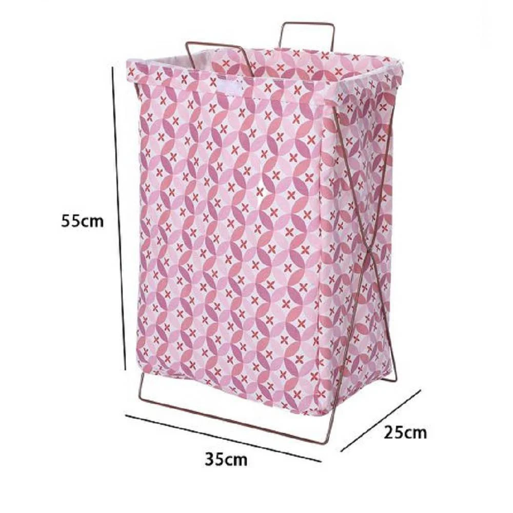 CESTO CONTENITORE PORTA BIANCHERIA PIEGHEVOLE PANNI SPORCHI BAGNO 79213 ROSA - Cleafe