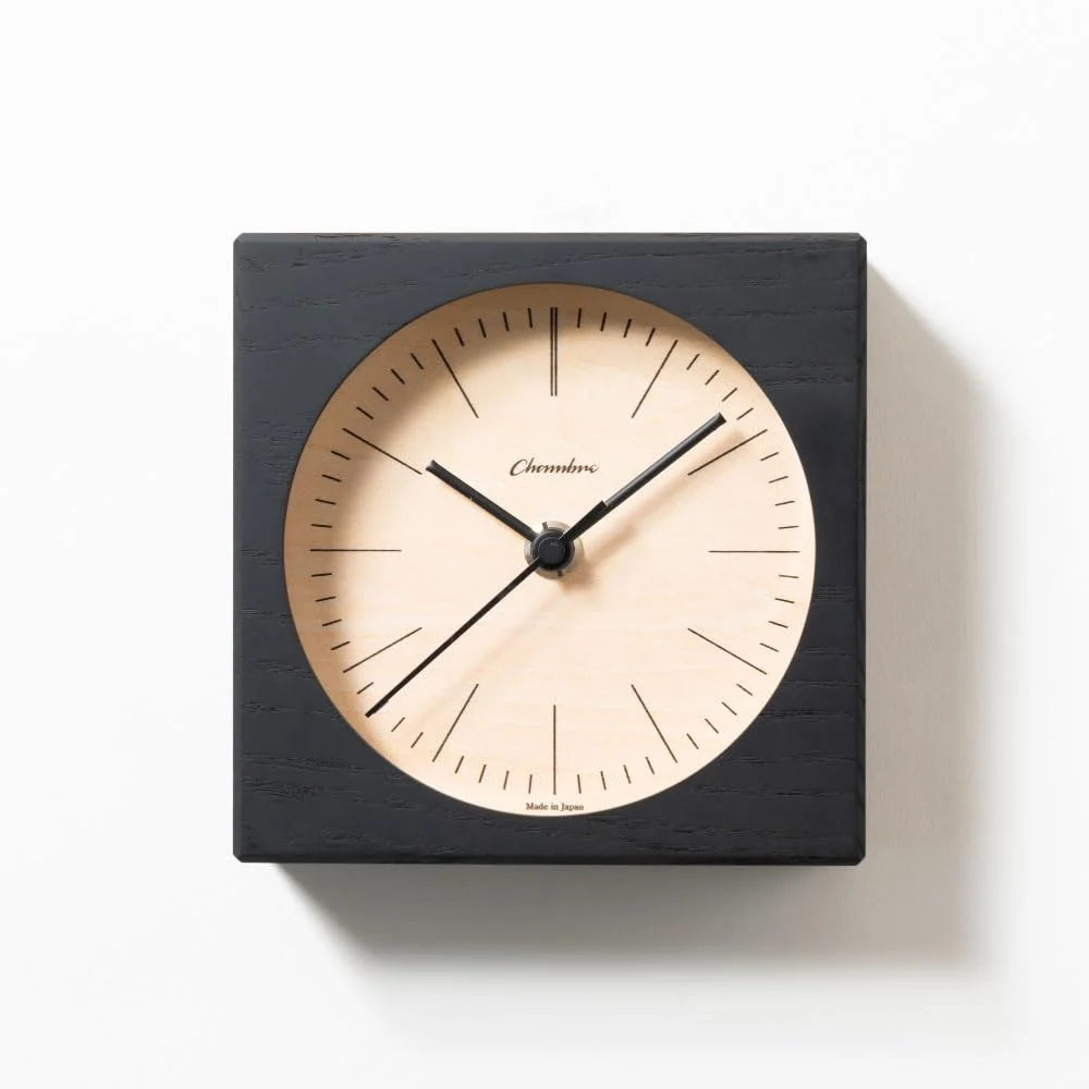 CHAMBRE orologio da tavolo silenzioso CH-075BK in frassino Made in Japan