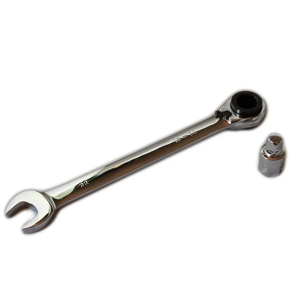 CHIAVE COMBINATA CRICCHETTO REVERSIBILE FISSA A STELLA 22mm 19-22mm ADATTATORE