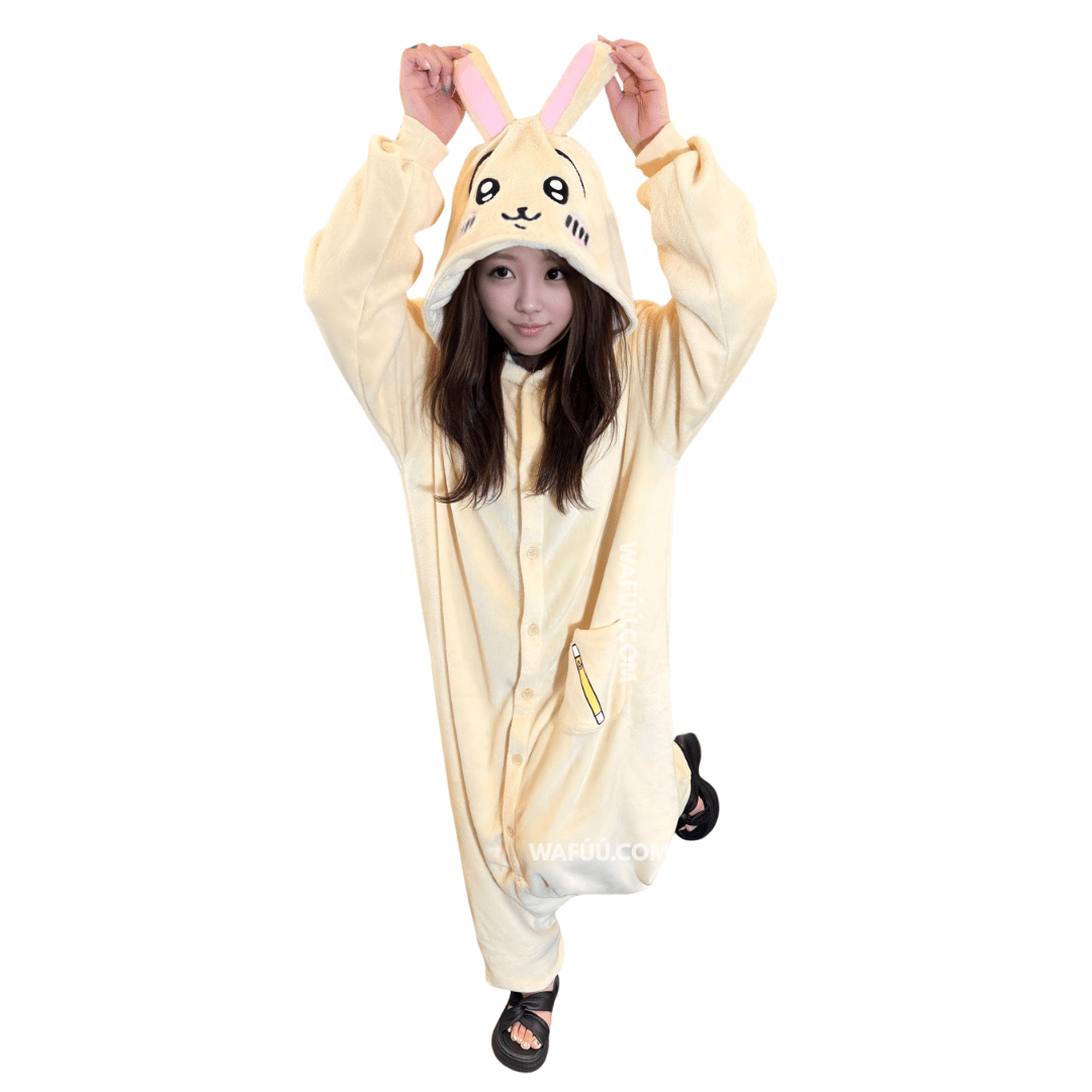Chiikawa Fleece Rabbit Usagi Kigurumi Jumpsuit Halloween Costume Adult - Other