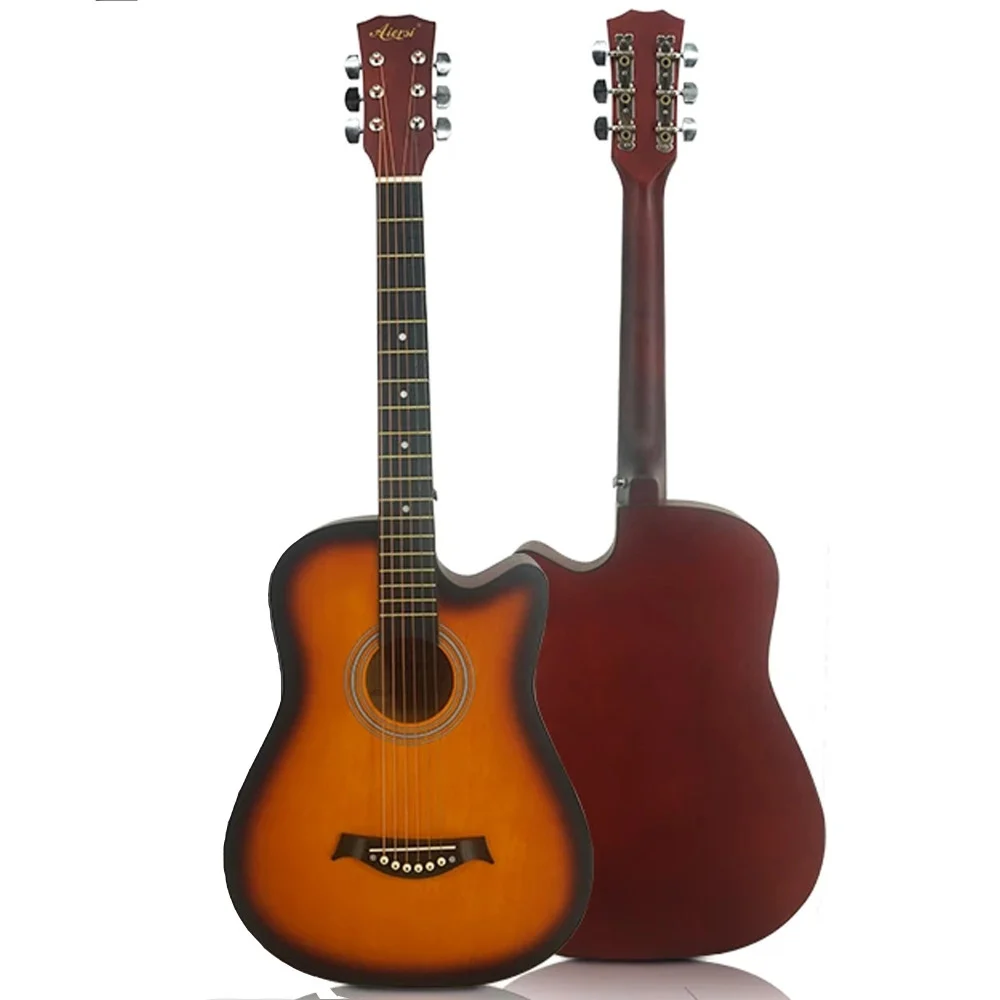 CHITARRA ACUSTICA IN LEGNO 6 CORDE IN METALLO STRUMENTO MUSICALE GIOCATTOLO 6+ - Andowl