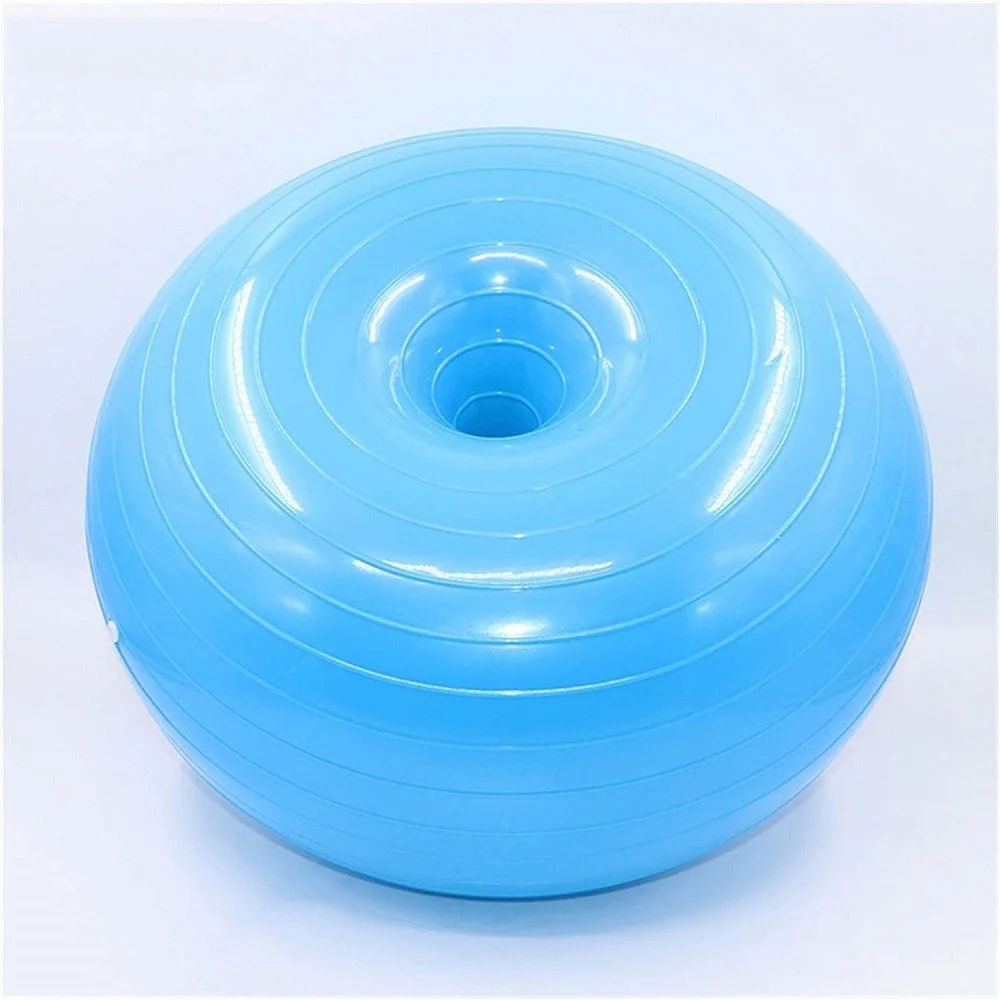 CIAMBELLA PALLA GONFIABILE ALLENAMENTO ESERCIZIO PILATES YOGA CON GONFIATORE BLU - TrAdE Shop Traesio