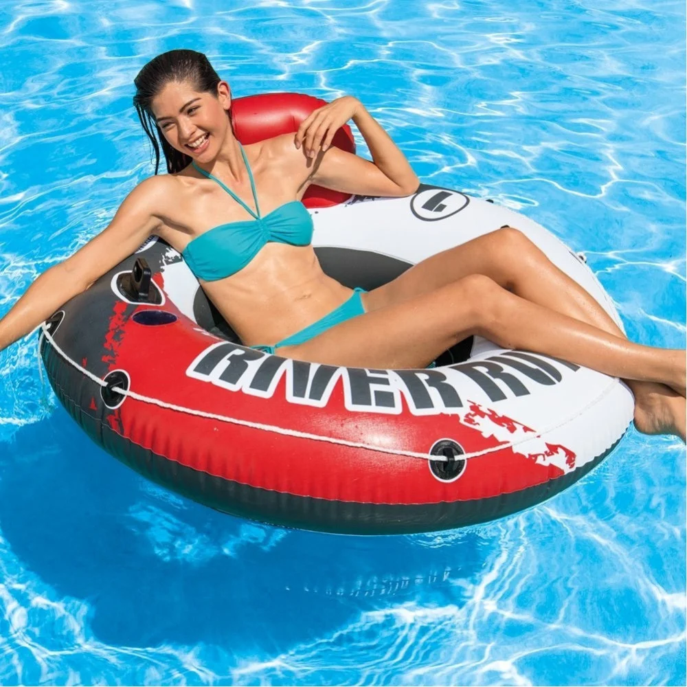 CIAMBELLA POLTRONA GONFIABILE 135 CM SCHIENALE CON RETE E PORTABIBITE ROSSO - TrAdE Shop Traesio