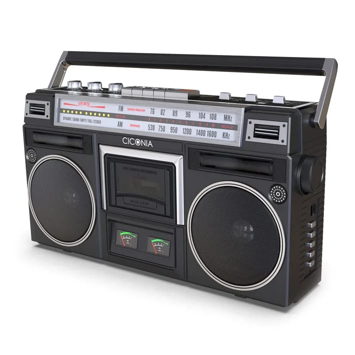 CICONIA Classical Boombox TY-2111 Boombox Retro Stereo Radio Cassette Player SD MP3 AC Power