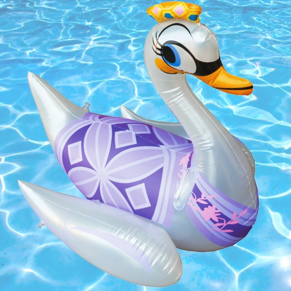 CIGNO GONFIABILE GALLEGGIANTE CAVALCABILE CON MANIGLIE PISCINA MARE 95 x 66CM - TrAdE Shop Traesio