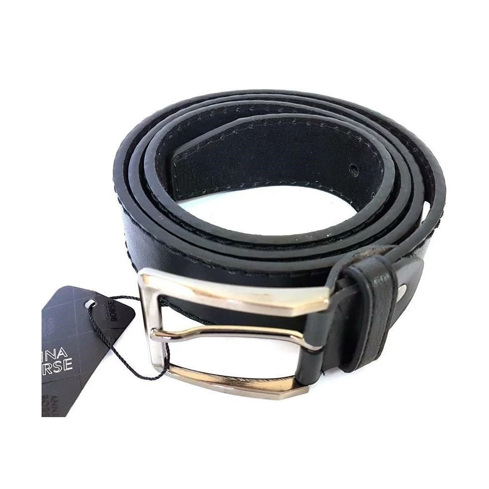 CINTA CINTURA UOMO PELLE NERA CTV80028 ELEGANTE GLAMOUR FASHION ALLA MODA - TrAdE Shop Traesio