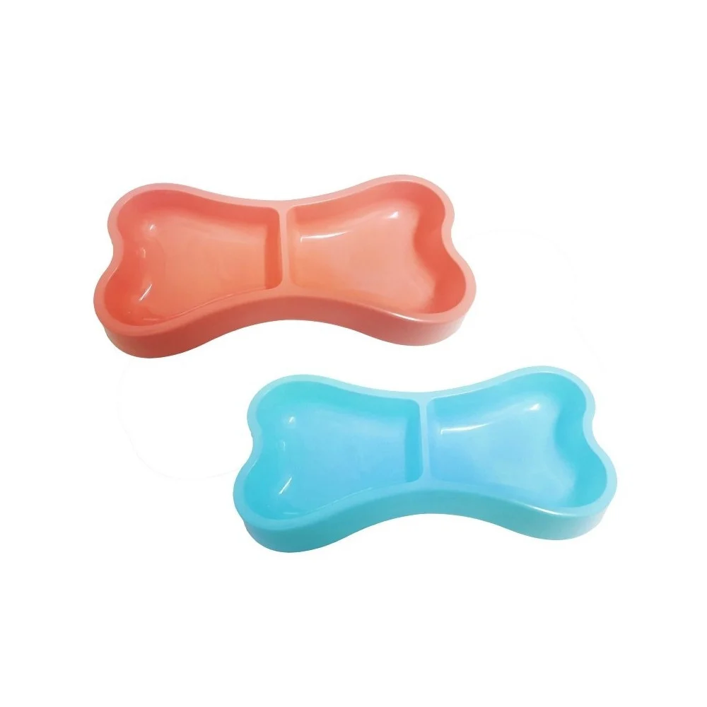 CIOTOLA 2 VASCHETTE A FORMA DI OSSO IN PLASTICA 22X7X4,5CM COCKER CANE GATTO - TrAdE Shop Traesio