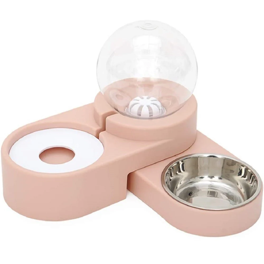 CIOTOLA PER GATTI CANI DISPENSER CIBO ACQUA 2 IN 1 DISTRIBUTORE AUTOMATICO 1.8LT - TrAdE Shop Traesio