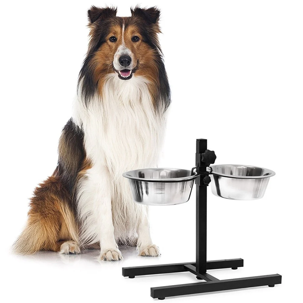 CIOTOLE CANE GATTO RIALZATE CON SUPPORTO METALLO REGOLABILE CIOTOLA ACCIAIO 20CM - TrAdE Shop Traesio