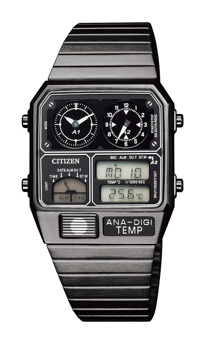 CITIZEN RECORD LABEL orologio riedizione Ana-Digi Temp JG2105-93E nero
