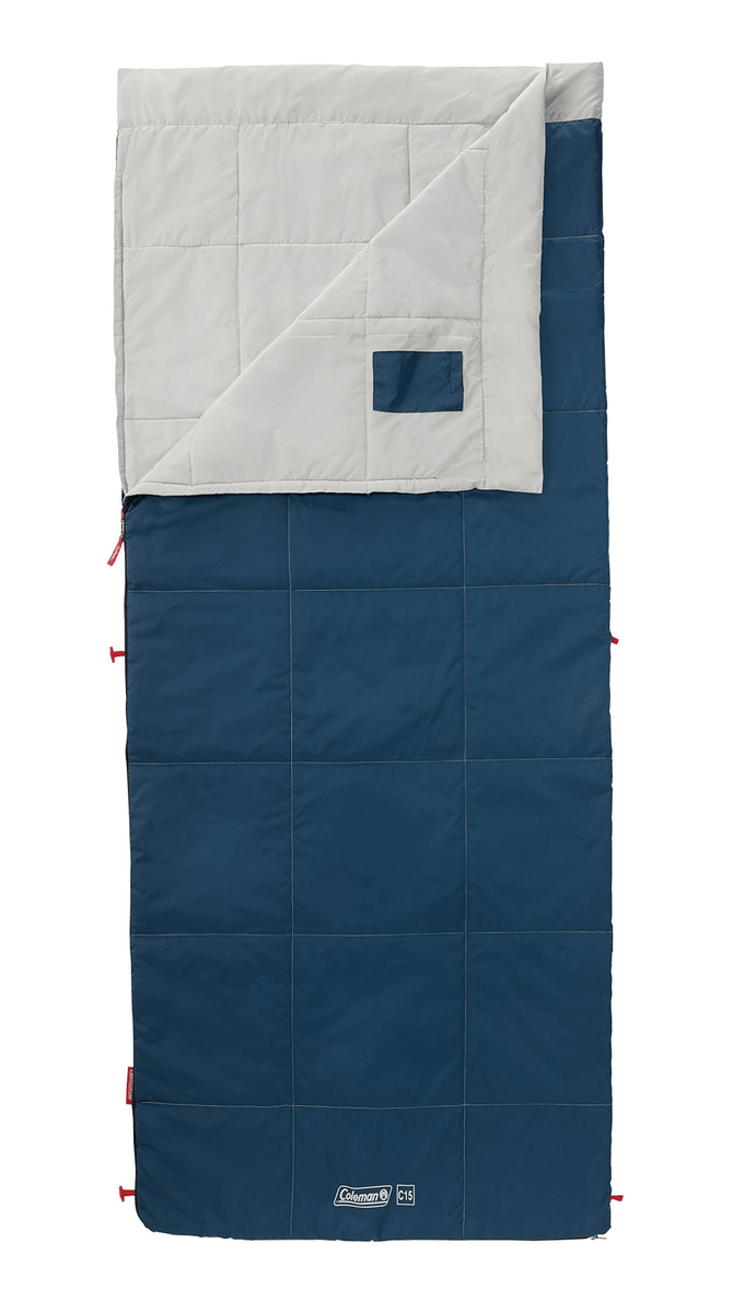 Coleman Performer III C15 Sleeping Bag, 2000034776, Usable Temperature 32°F (15°C), Envelope Type, White Gray