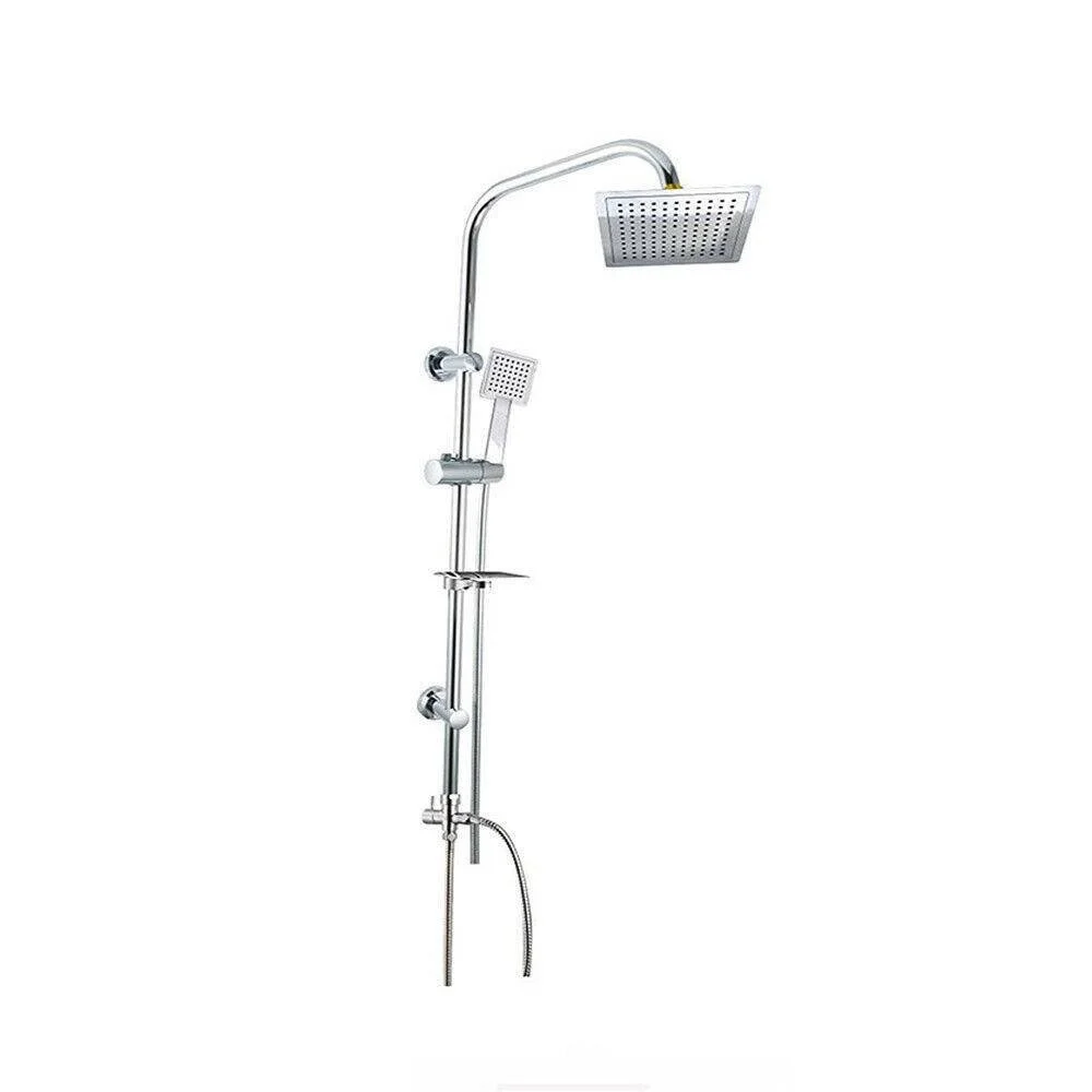 COLONNA DOCCIA BAGNO MODERNA SALISCENDI SOFFIONE QUADRATO PORTASAPONE 98CM 59395 - Cleafe