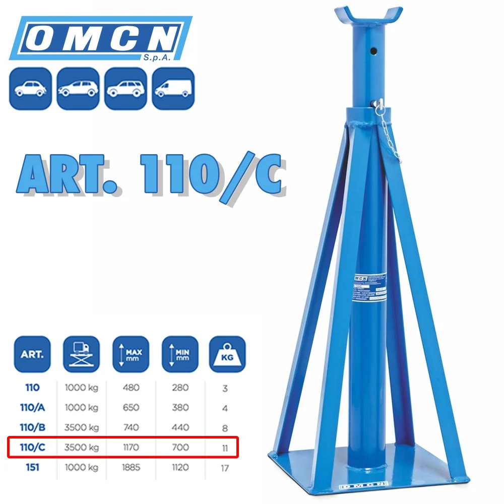 COLONNETTA PER SOSTEGNO DI AUTOCARRI PORTATA TON. 3,5 OMCN 110/C 3500 KG