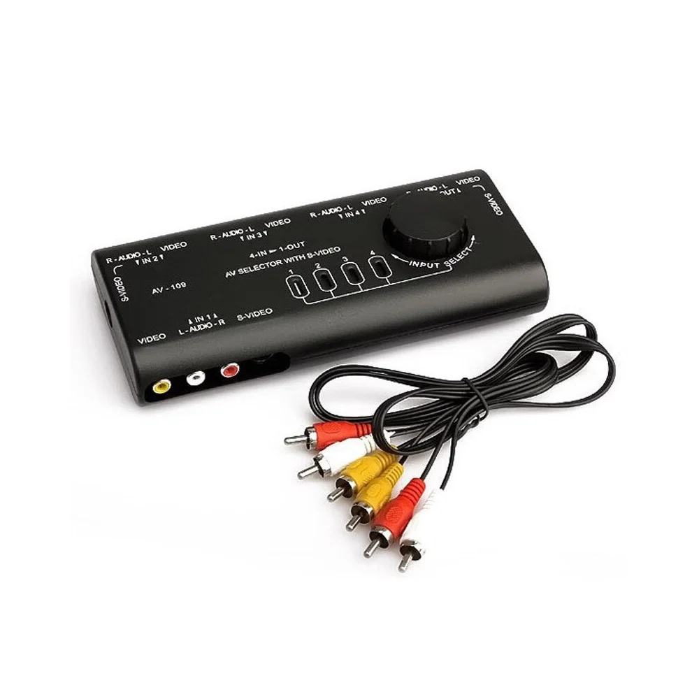COMMUTATORE DI SEGNALE AUDIO-VIDEO AV 4 IN 1 Q-AU51 PER LETTORE DVD VIDEOCAMERA