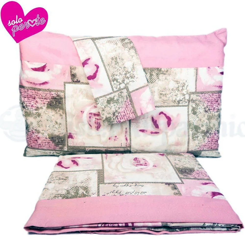 COMPLETO DA LETTO LENZUOLA IN FLANELLA EFFETTO 3D CON FEDERE COPRI CUSCINI ROSE - TrAdE Shop Traesio