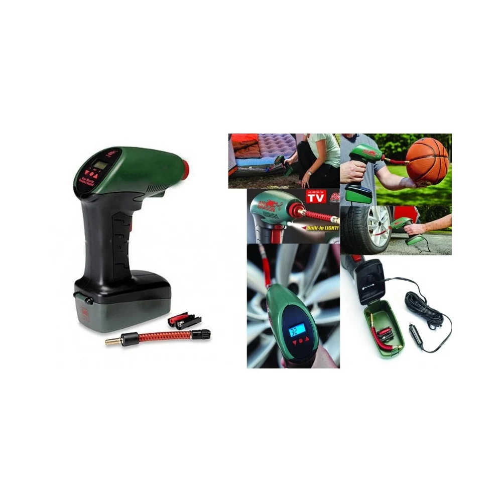 COMPRESSORE D'ARIA PORTATILE LUCE LED PRESA AUTO 12V CAVO 4,25MT MOTO CAMPEGGIO - TrAdE Shop Traesio