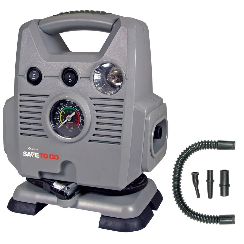 COMPRESSORE DI ARIA 12V 260 PSI DOPPIO MOTORE CON MANOMETRO INTEGRATO CPS-0161