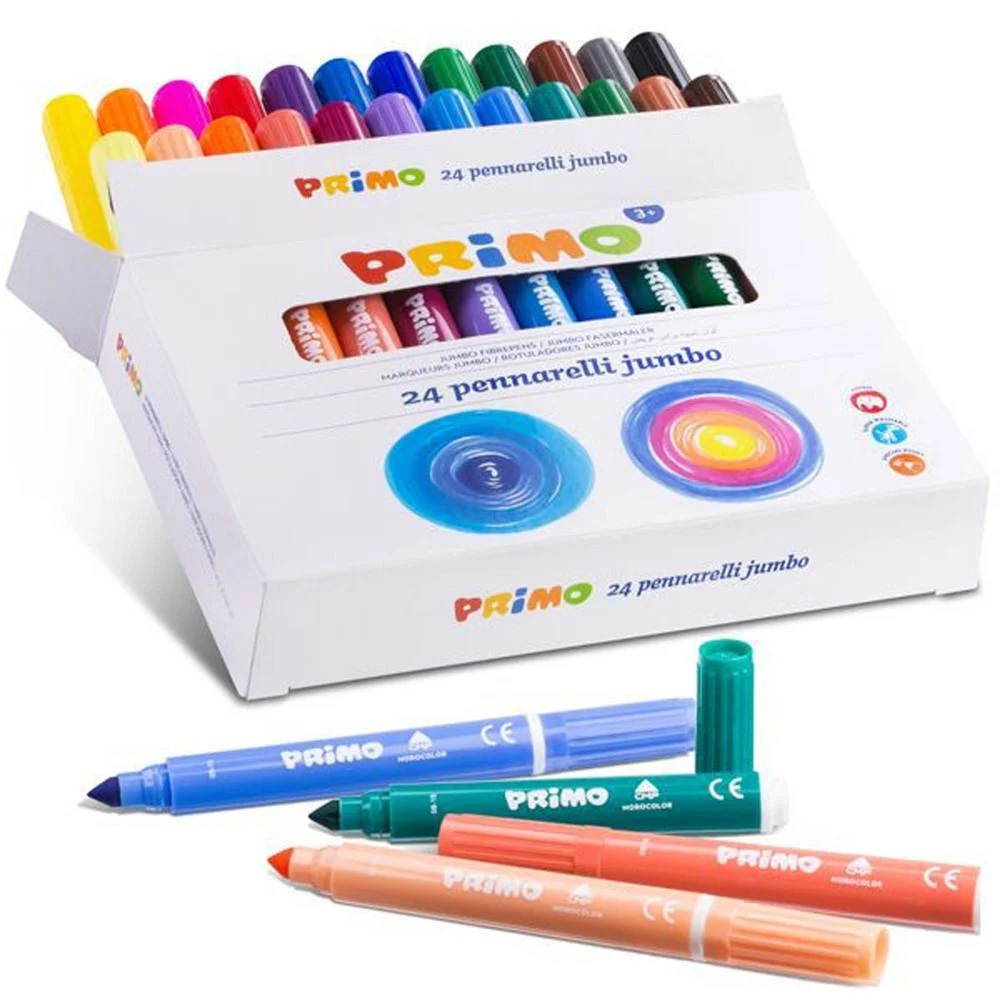CONFEZIONE 24 PENNARELLI COLORATI SCUOLA DISEGNO BAMBINI CON PUNTA GROSSA MAXI - TrAdE Shop Traesio