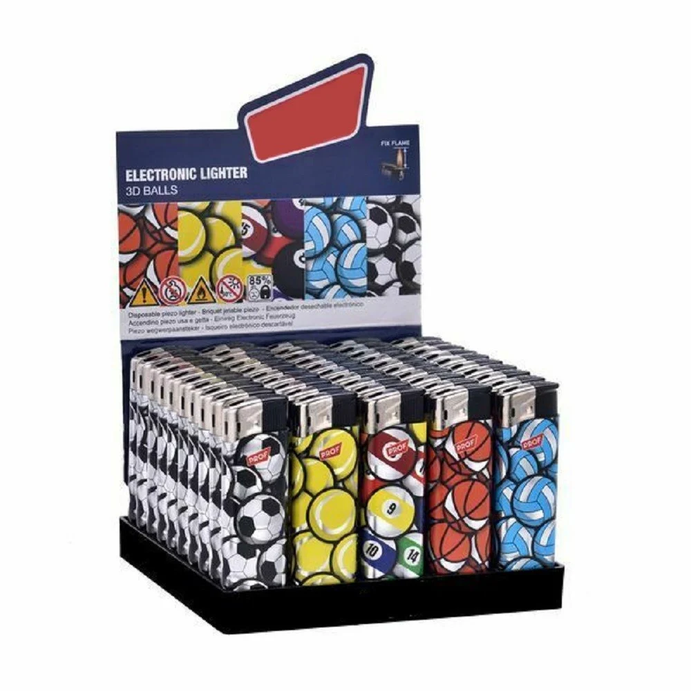 CONFEZIONE 50 PEZZI ACCENDINI ELETTRONICI RICARICABILI PROF 3D EFFETTO BALLS - TrAdE Shop Traesio