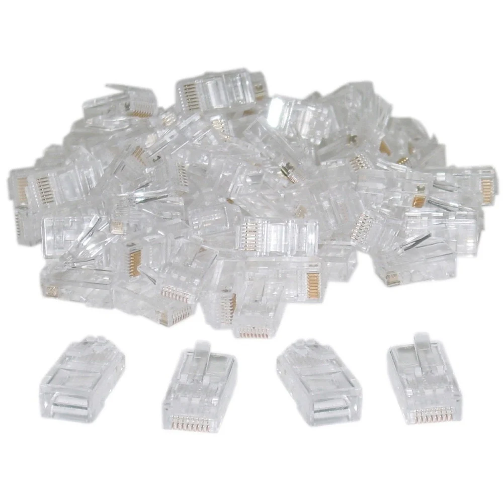 CONNETTORE LAN 8 POLI ETHERNET PLUG RJ45 MASCHIO DA CRIMPARE PER CAVO DI RRETE - TrAdE Shop Traesio