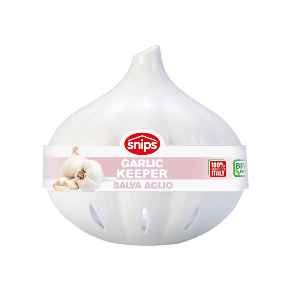 CONTENITORE SALVA AGLIO SALVA FRESCHEZZA IN PLASTICA TRASPARENTE E BIANCO - TrAdE Shop Traesio