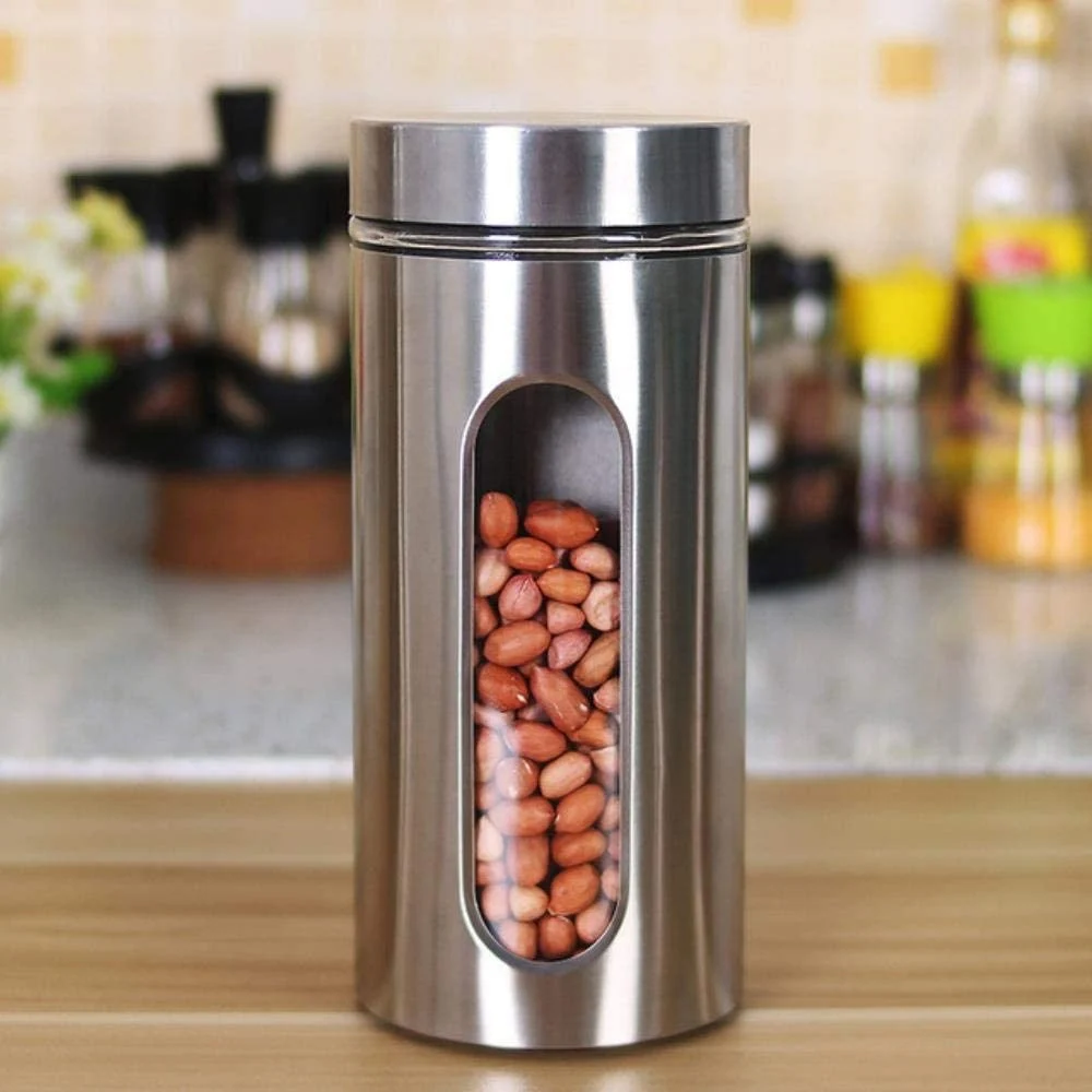 CONTENITORI PER ALIMENTI IN ACCIAIO PER TÈ SPEZIE CAFFÈ BISCOTTI ZUCCHERO H22CM - TrAdE Shop Traesio