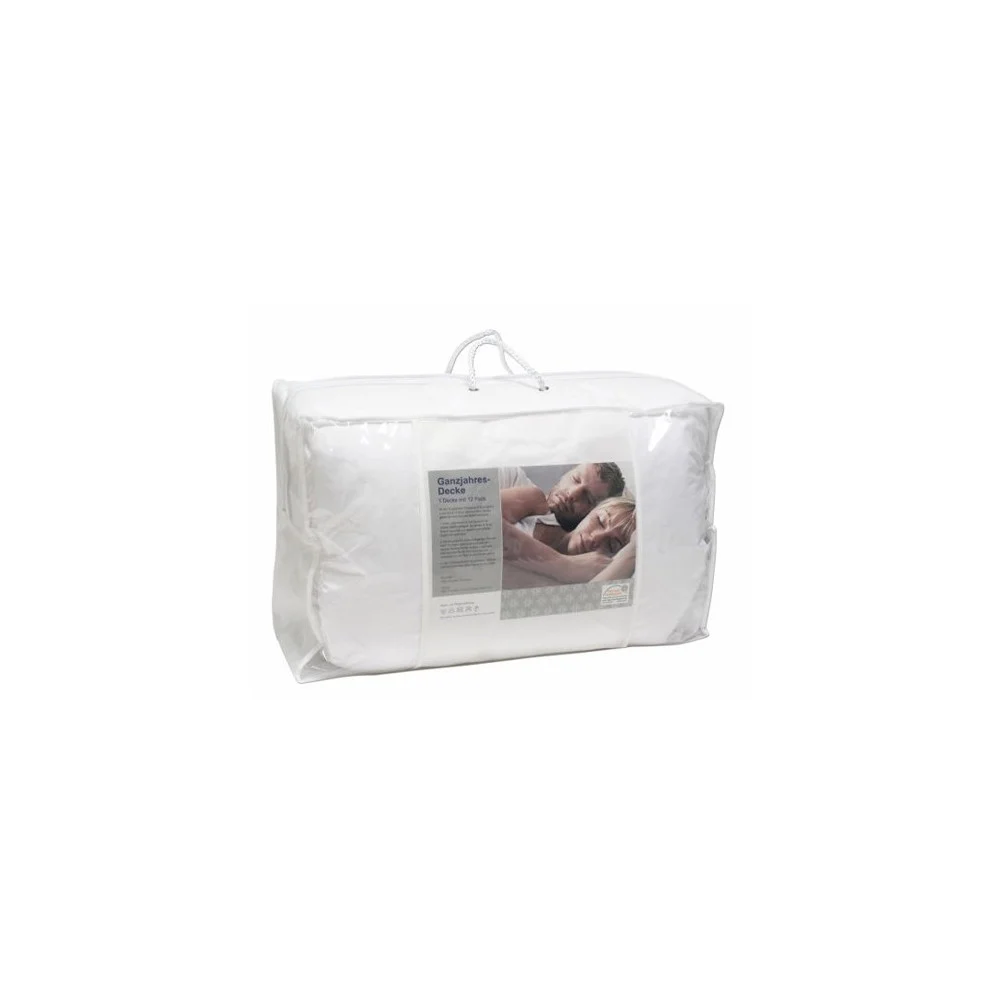 COPERTA PIUMINO IN POLIESTERE CON 12 CLIMAPAD 4 STAGIONI 155X205CM COLORE BIANCO - TrAdE Shop Traesio