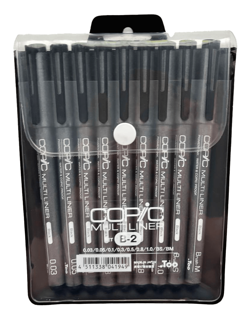 Copic Markers Set Multiliner Inking Pens 9-Piece B-2 Black