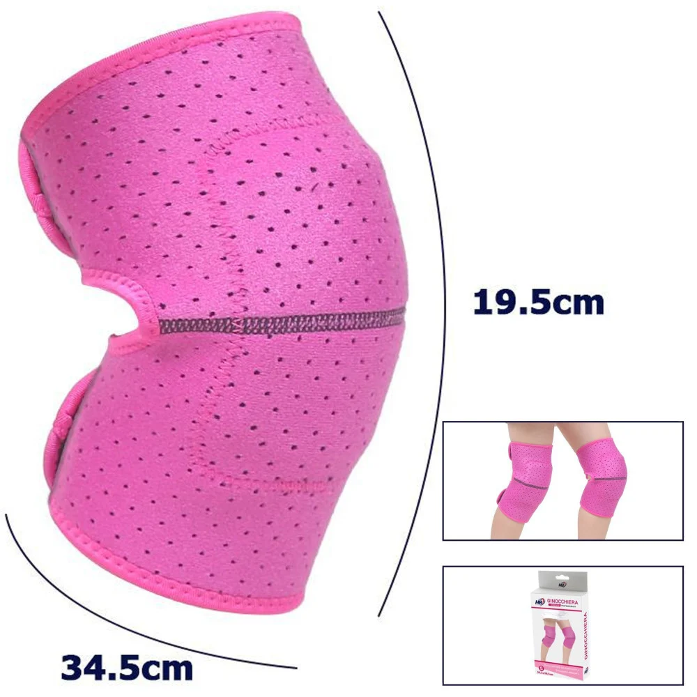 COPPIA GINOCCHIERA FASCIA TUTORE ANALLERGICA LAVABILE PER BAMBINE COLORE ROSA M - TrAdE Shop Traesio