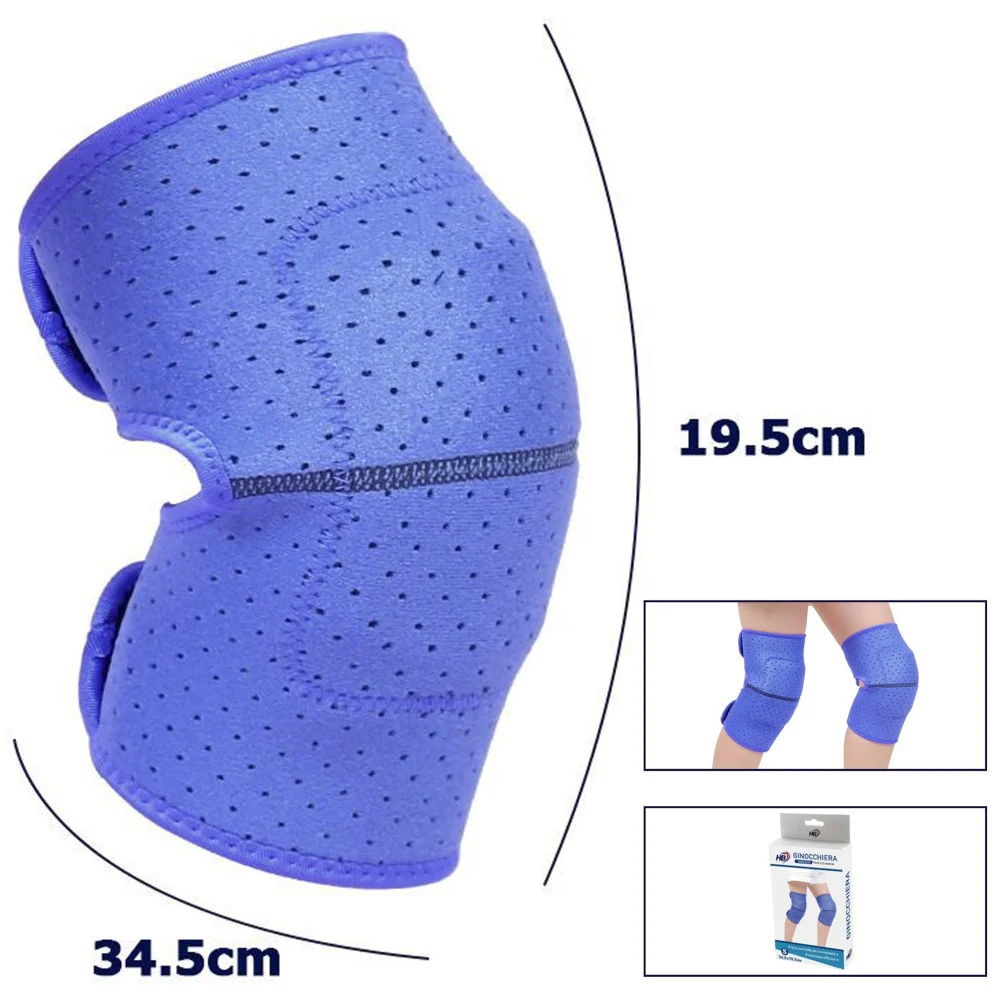 COPPIA GINOCCHIERE FASCIA TUTORE ANALLERGICA LAVABILE PER BAMBINI COLORE BLU S - TrAdE Shop Traesio