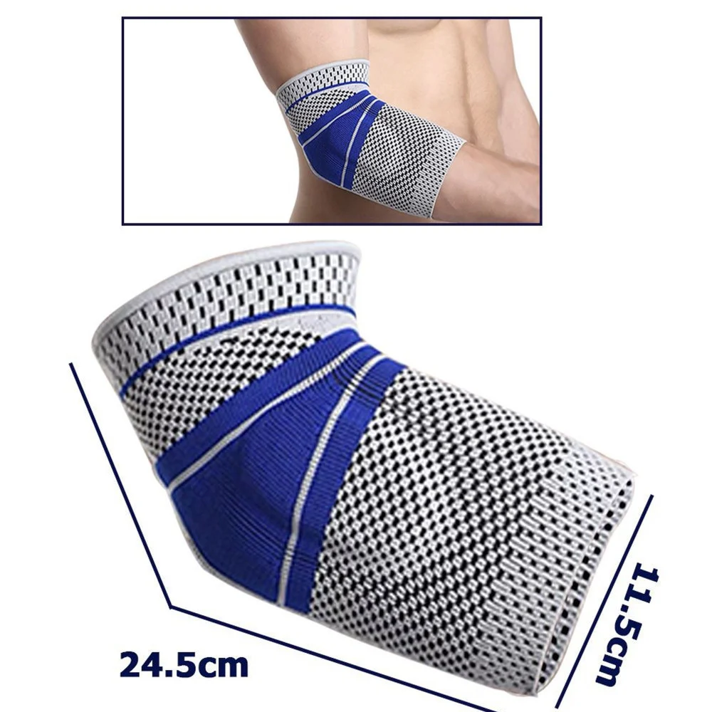 COPPIA GOMITIERA FASCIA ELASTICA SUPPORTO PER GOMITO ANALLERGICO PROTEZIONE BLU - TrAdE Shop Traesio