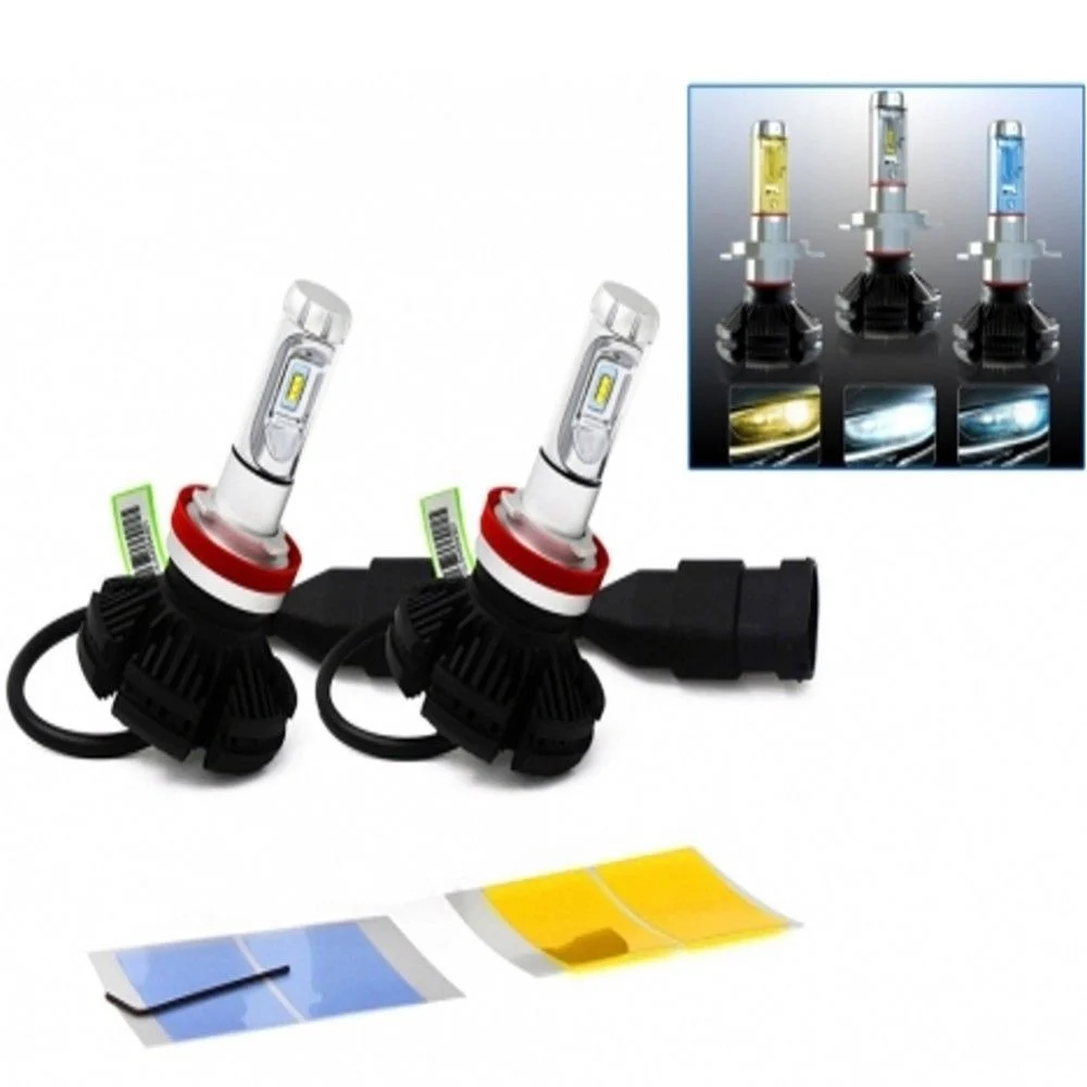 COPPIA LAMPADA LED FARO X3 HEADLIGHT H1 50W BULBI RICAMBIO LUCE 3 FILM COLORI - TrAdE Shop Traesio