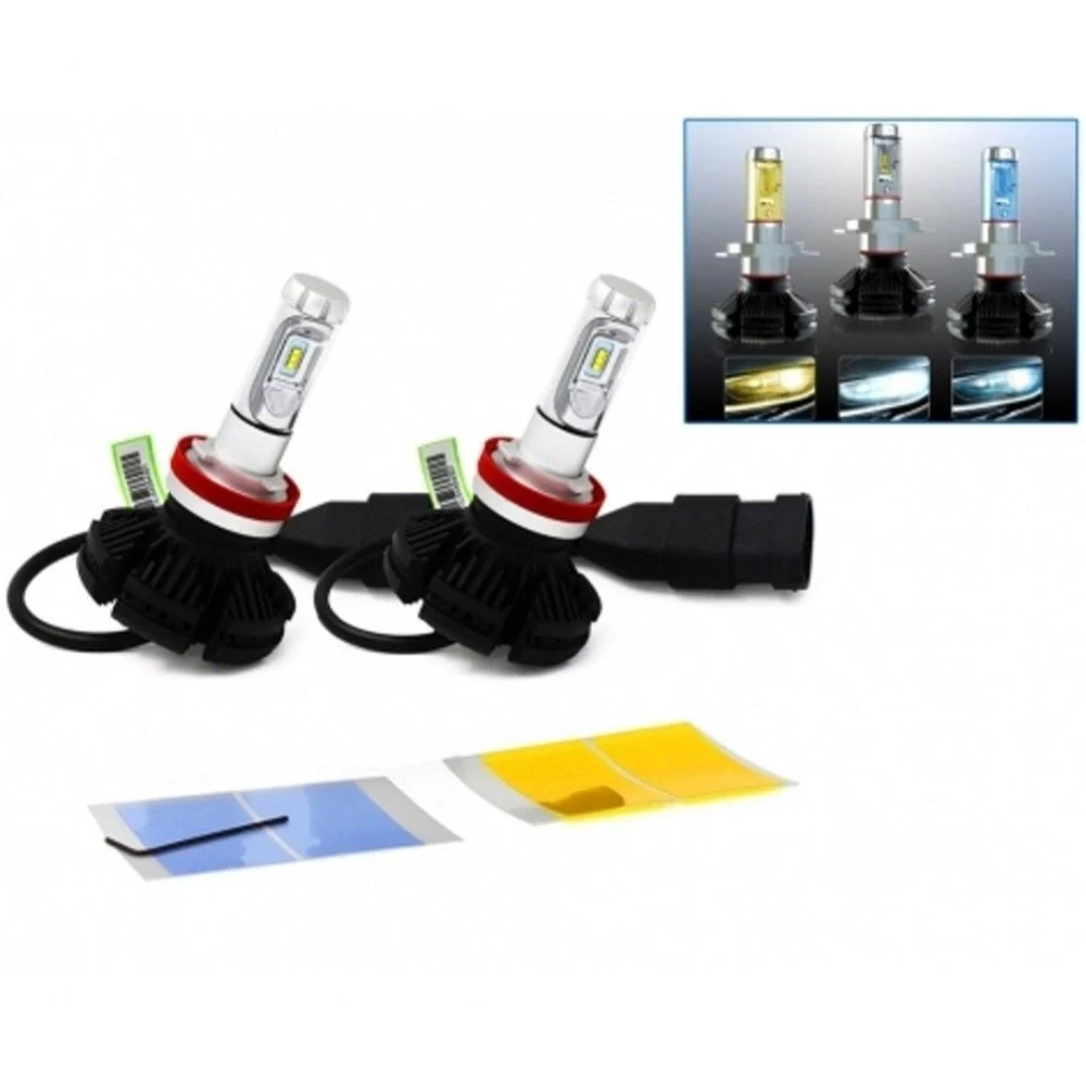 COPPIA LAMPADA LED FARO X3 HEADLIGHT H4 50W BULBI RICAMBIO LUCE 3 FILM COLORI - TrAdE Shop Traesio