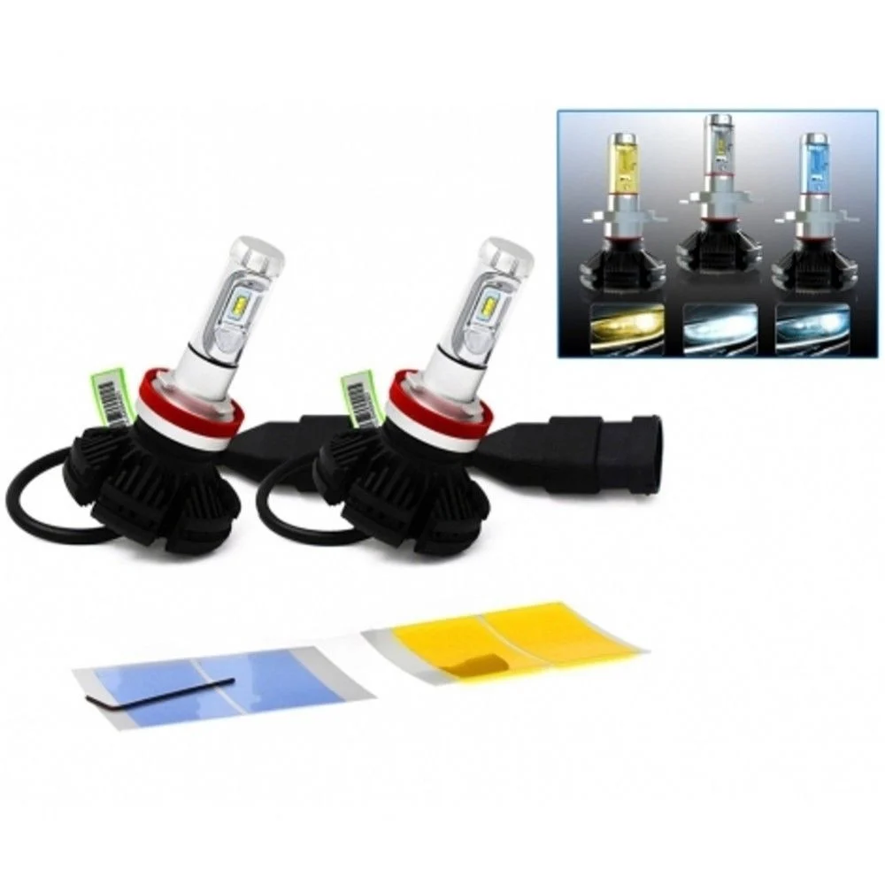 COPPIA LAMPADA LED FARO X3 HEADLIGHT H7 50W BULBI RICAMBIO LUCE 3 FILM COLORI - TrAdE Shop Traesio