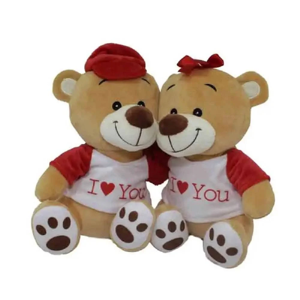 COPPIA ORSI ORSETTI IN PELUCHE CON MAGLIA "I LOVE YOU" 25CM SAN VALENTINO 69413 - TrAdE Shop Traesio