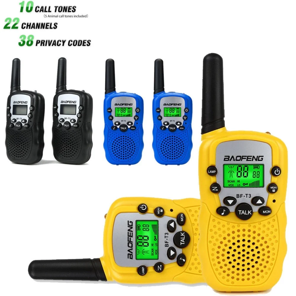 COPPIA WALKIE TALKIE VOX RICETRASMITTENTE COLORATI 2 PZ RADIO BAOFENG BF T3 - TrAdE Shop Traesio