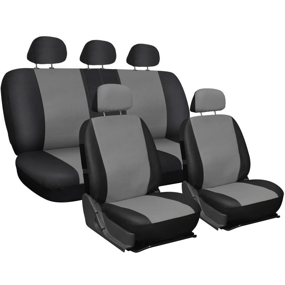 COPRISEDILI UNIVERSALI AUTO MACCHINA COTONE BICOLORE GRIGIO E NERO COPRI SEDILE - TrAdE Shop Traesio