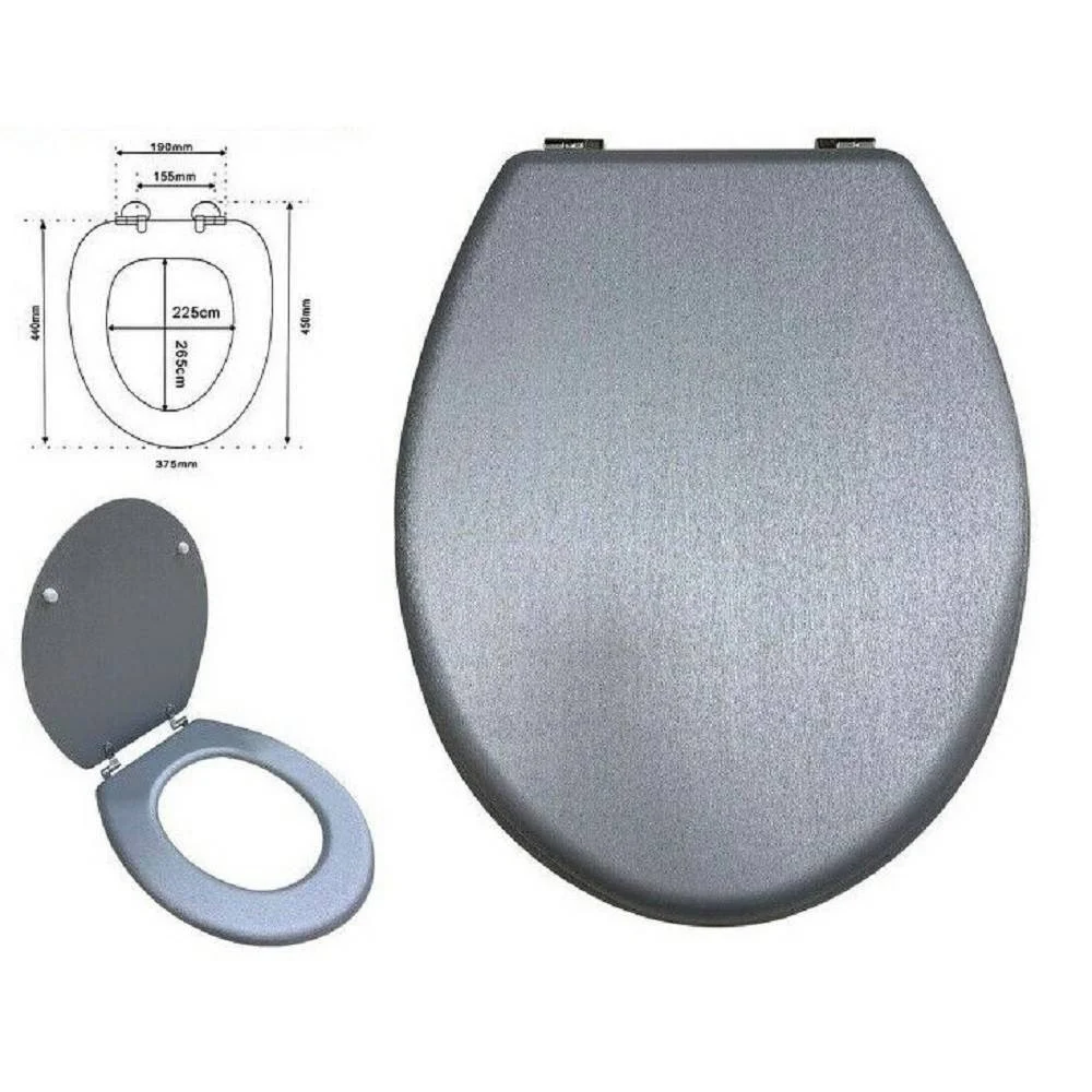 COPRIWATER COPRI SEDILE WC BAGNO UNIVERSALE CERNIERE ACCIAIO GRIGIO LUCIDO 52969A - TrAdE Shop Traesio