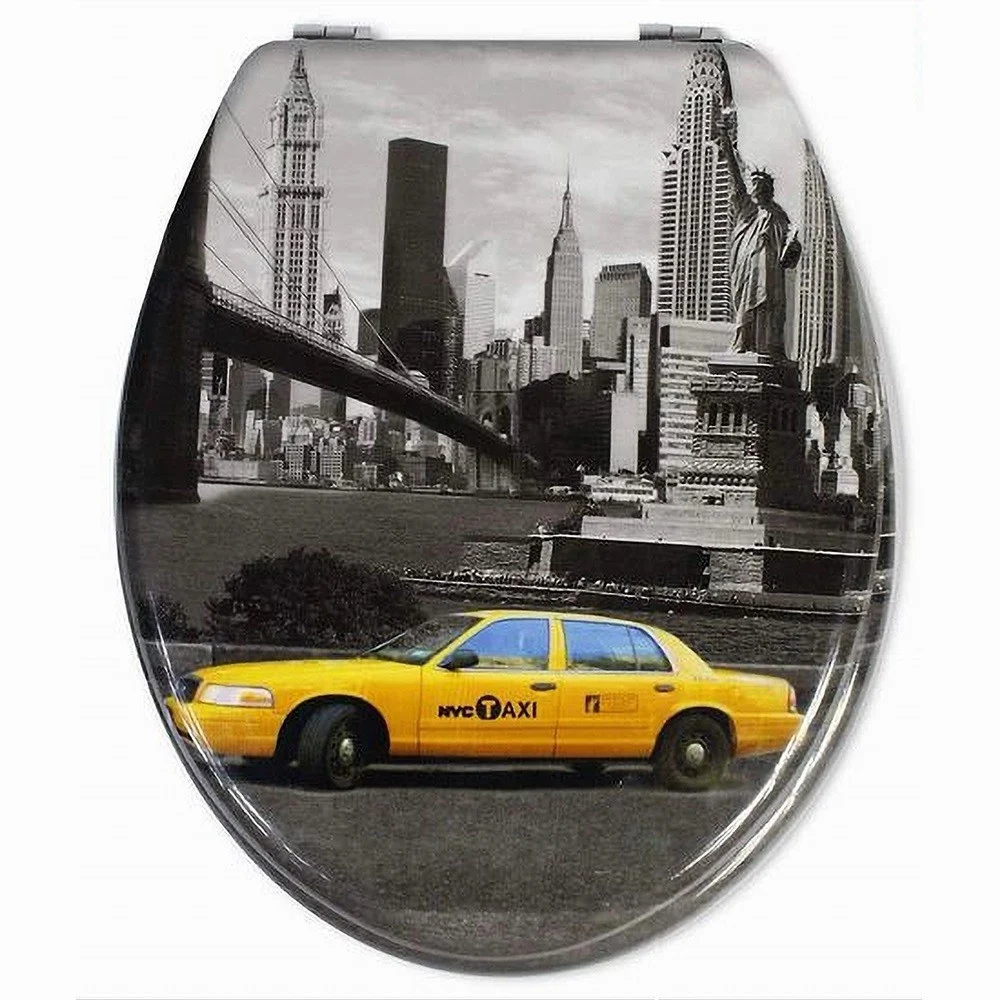 COPRIWATER COPRI SEDILE WC BAGNO UNIVERSALE CERNIERE ACCIAIO TAXI NEW YORK 52974A - Cleafe
