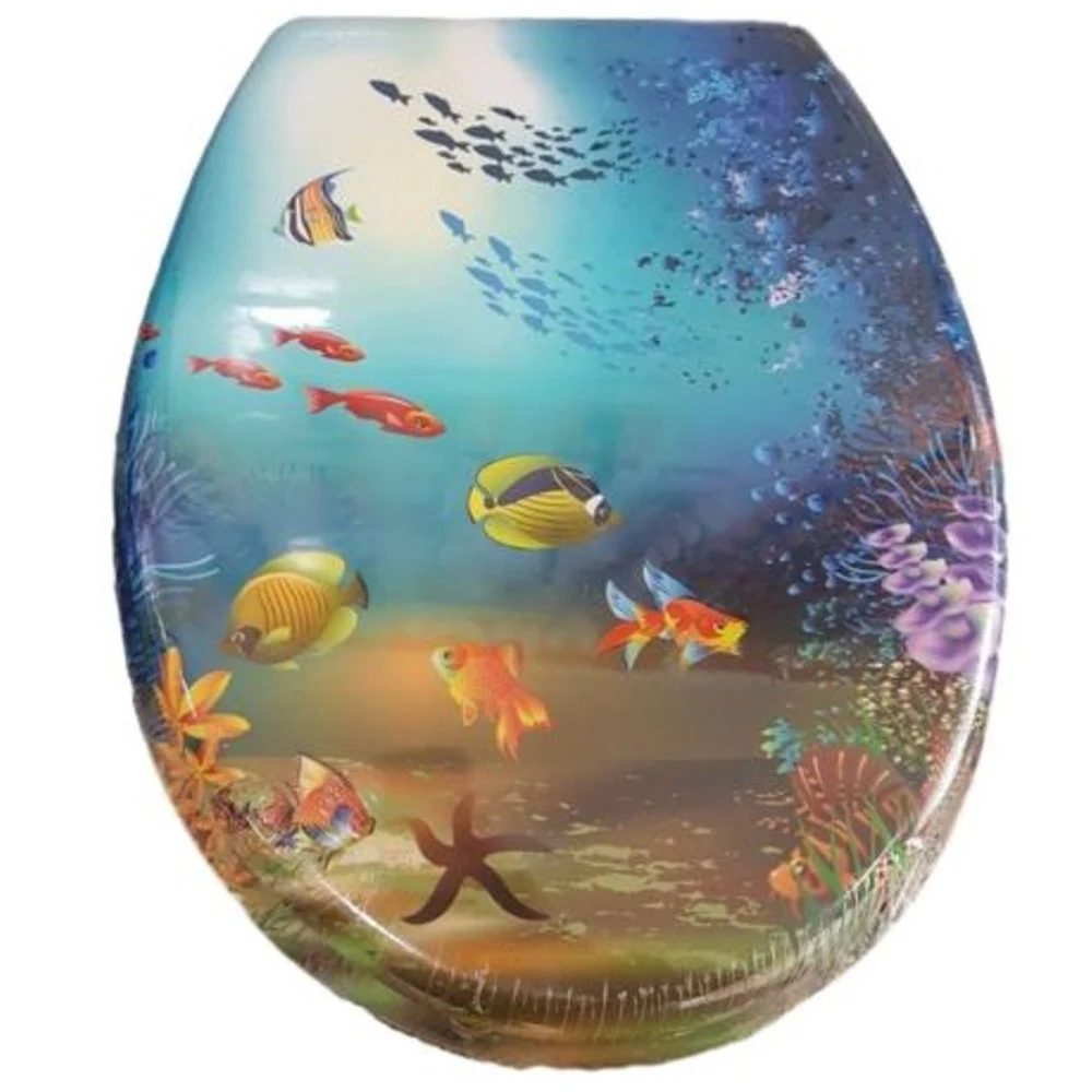 COPRIWATER COPRI WATER SEDILE WC BAGNO UNIVERSALE CERNIERE ACCIAIO PESCI MAR - TrAdE Shop Traesio