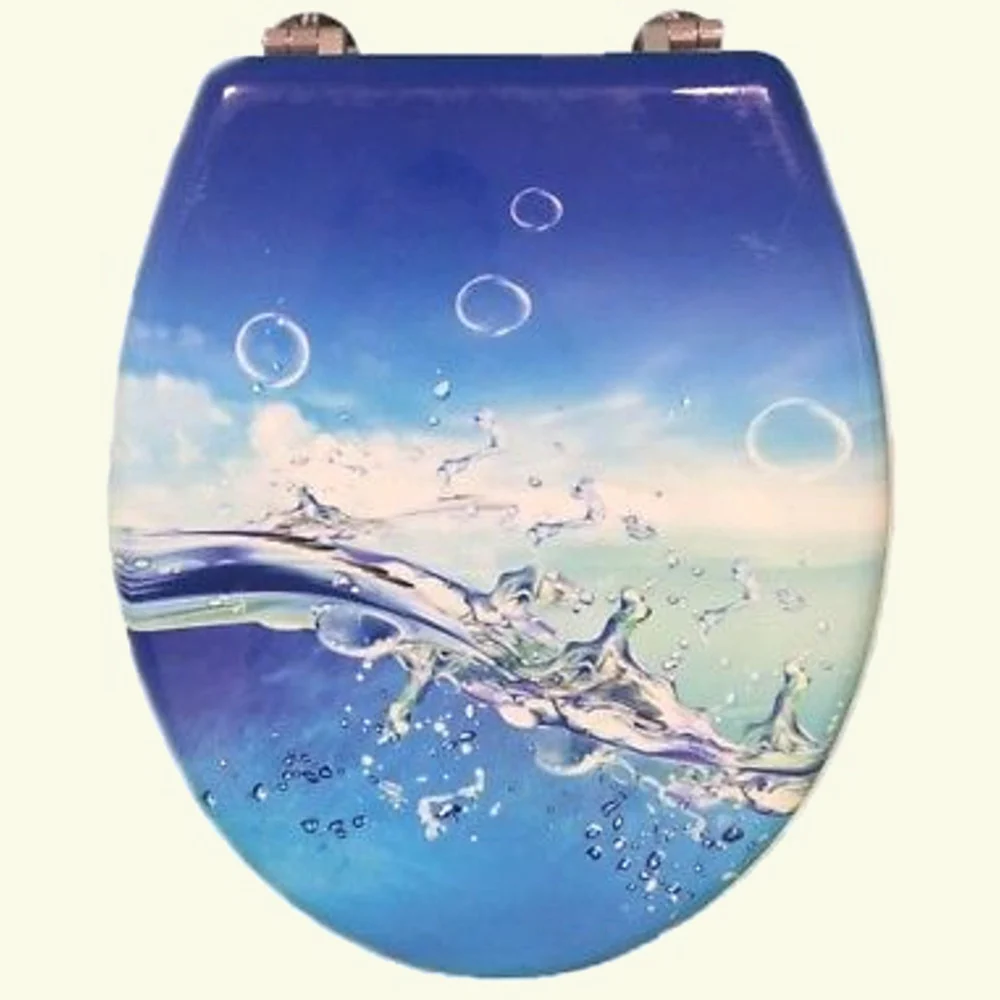COPRIWATER COPRI WATER WC SEDILE BAGNO UNIVERSALE CERNIERE IN ACCIAIO ONDA MARE - Cleafe