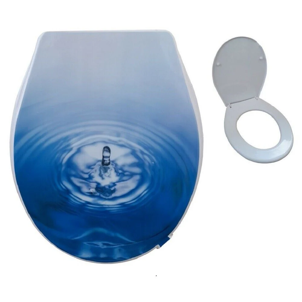 COPRIWATER UNIVERSALE BAGNO COPRI WC 44X36.5CM MORBIDO FANTASIA GOCCIA D'ACQUA - Cleafe