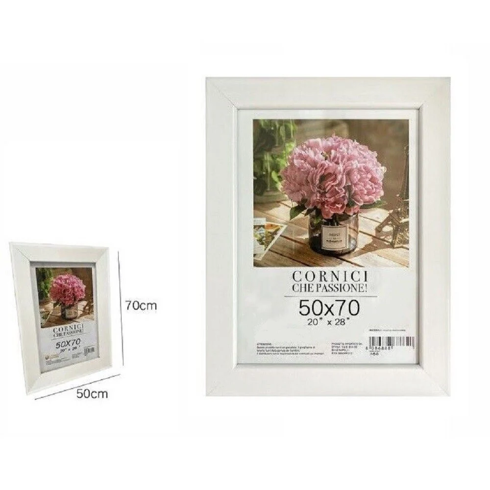 CORNICE PER FOTO POSTER QUADRI TELE DIMENSIONI 50 X 70 CM COLORE BIANCO 68671 - TrAdE Shop Traesio