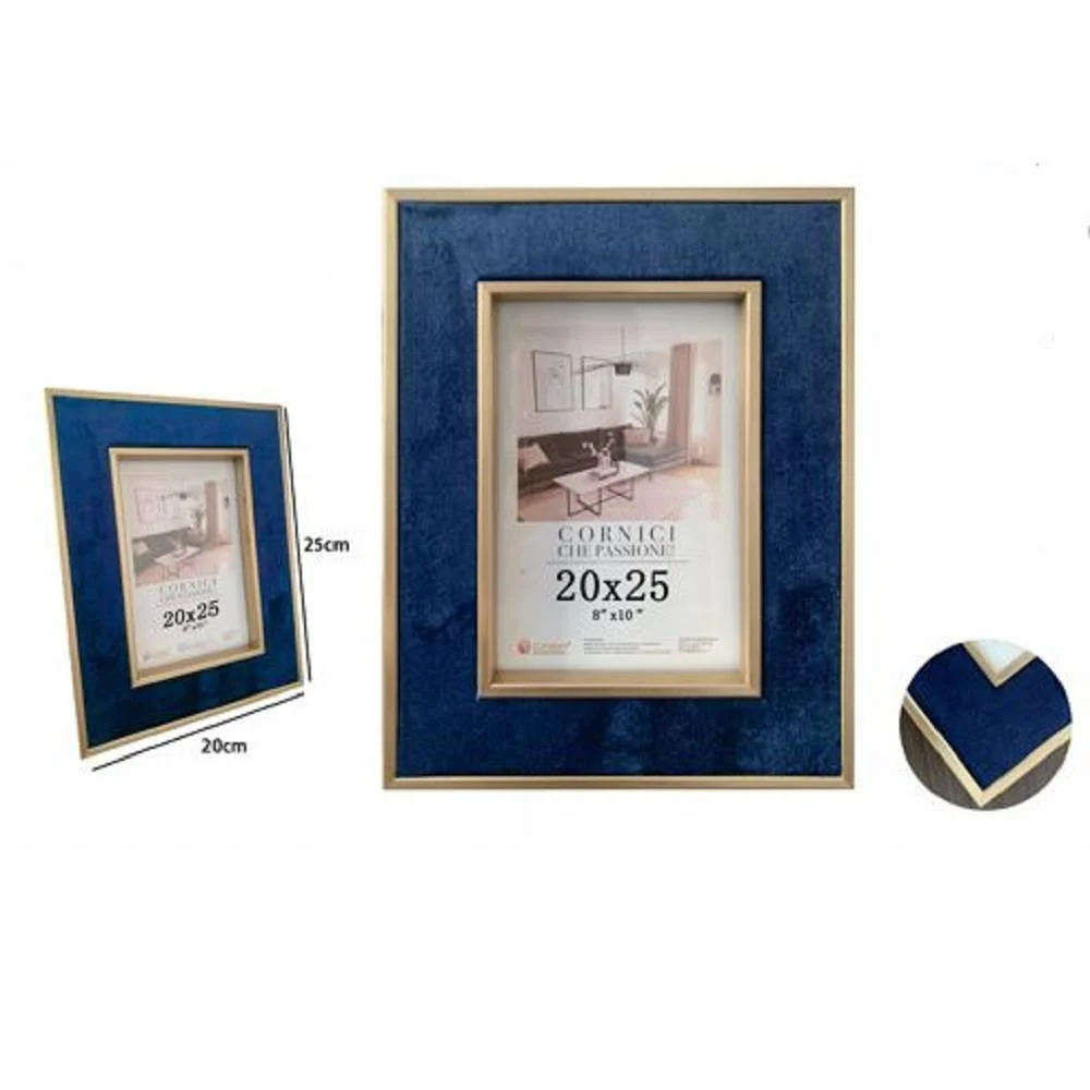 CORNICE PER FOTO POSTER QUADRI TELE PORTAFOTO 20 X 25 CM BLU CON BORDI ORO 70313 - TrAdE Shop Traesio