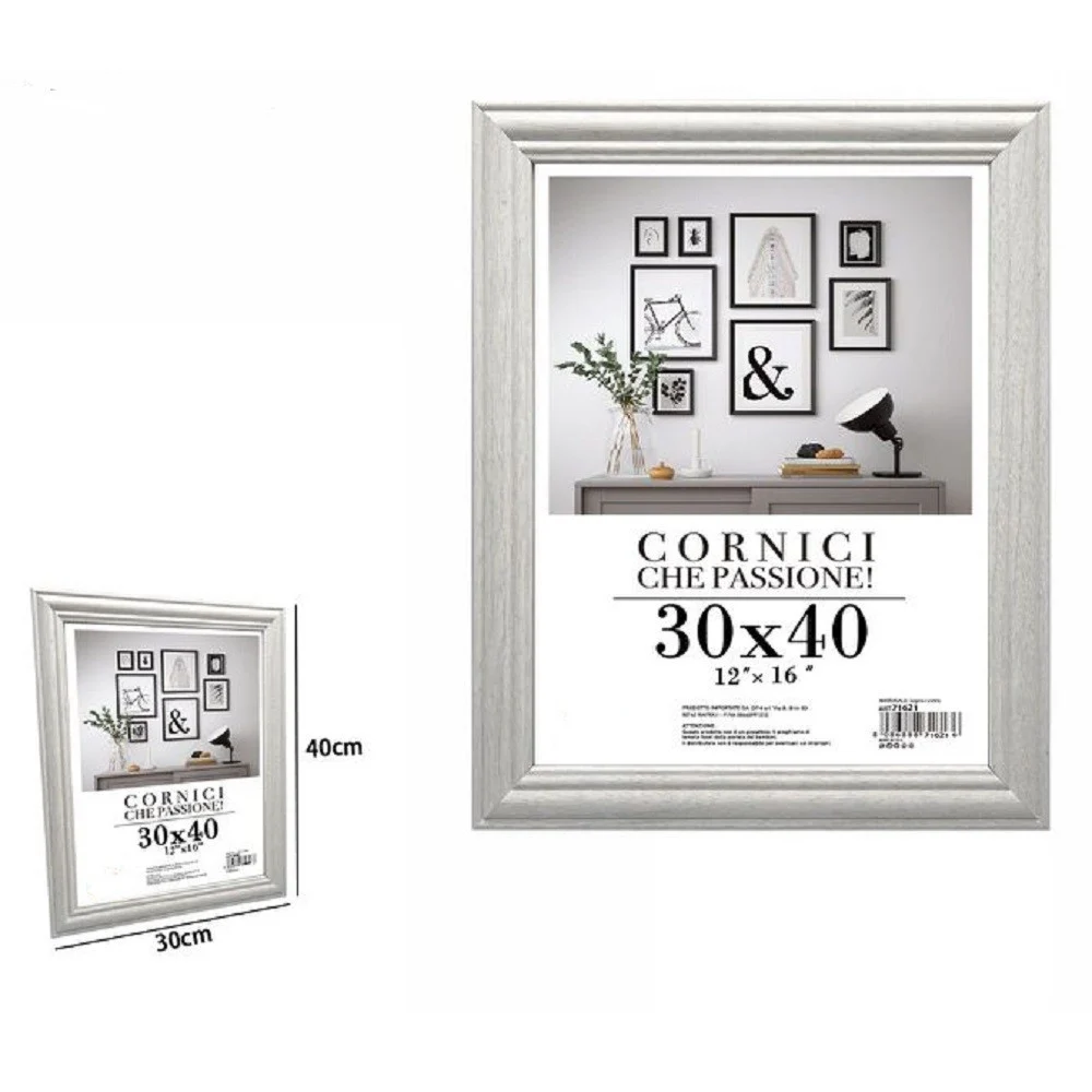 CORNICE PER FOTOGRAFIE QUADRI TELE POSTER PORTAFOTO 30X40CM MODELLO SILVER 71621 - TrAdE Shop Traesio