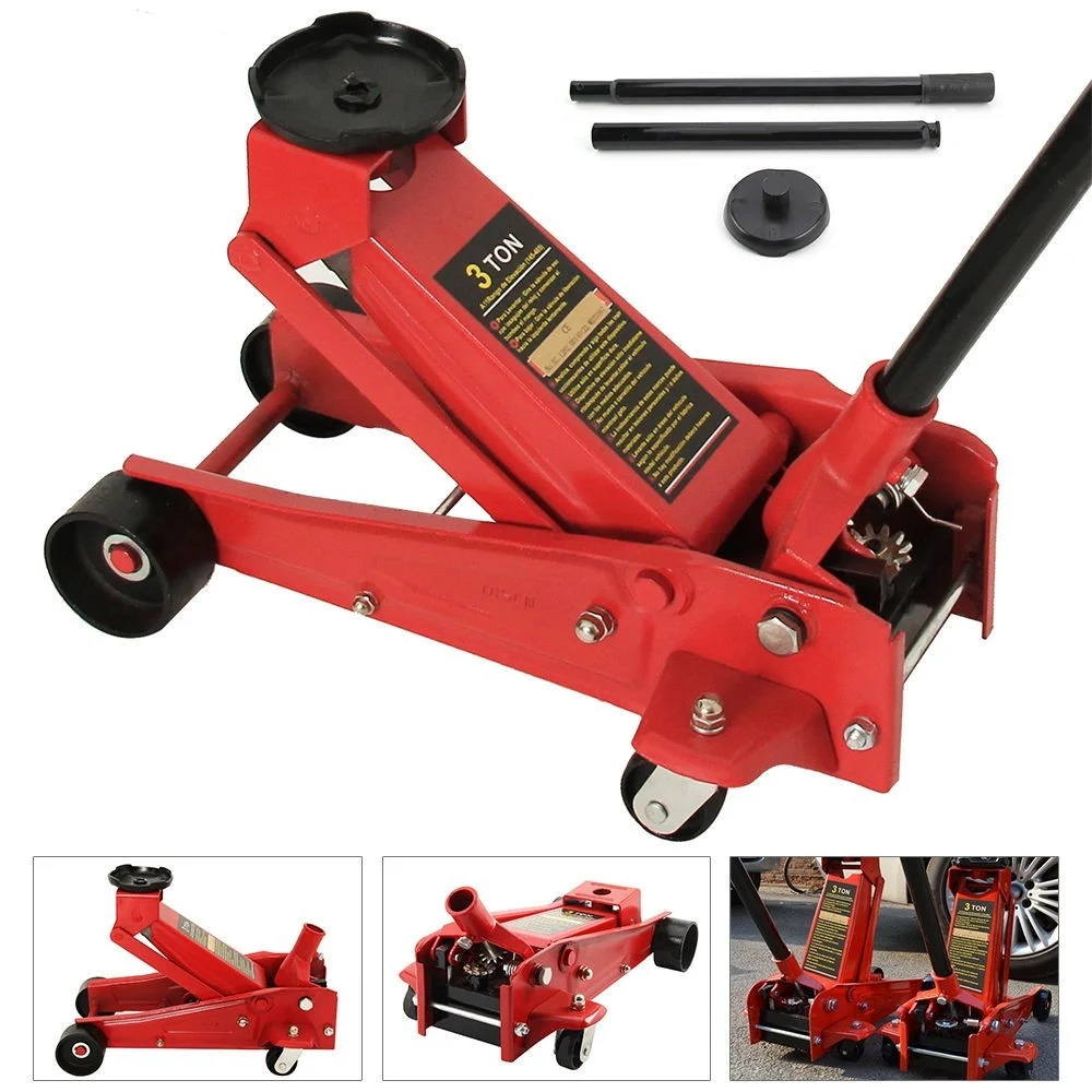 CRIC AUTO SOLLEVATORE IDRAULICO A CARRELLO PEDALE MECCANICO PORTATA 3 TON 3000KG - Trade_Ox