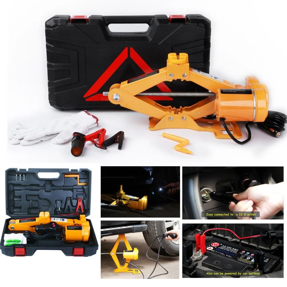 CRICK ELETTRICO SOLLEVATORE CRIC PANTOGRAFO SOLLEVAMENTO AUTO 2 TON 2000Kg 12V - TrAdE Shop Traesio
