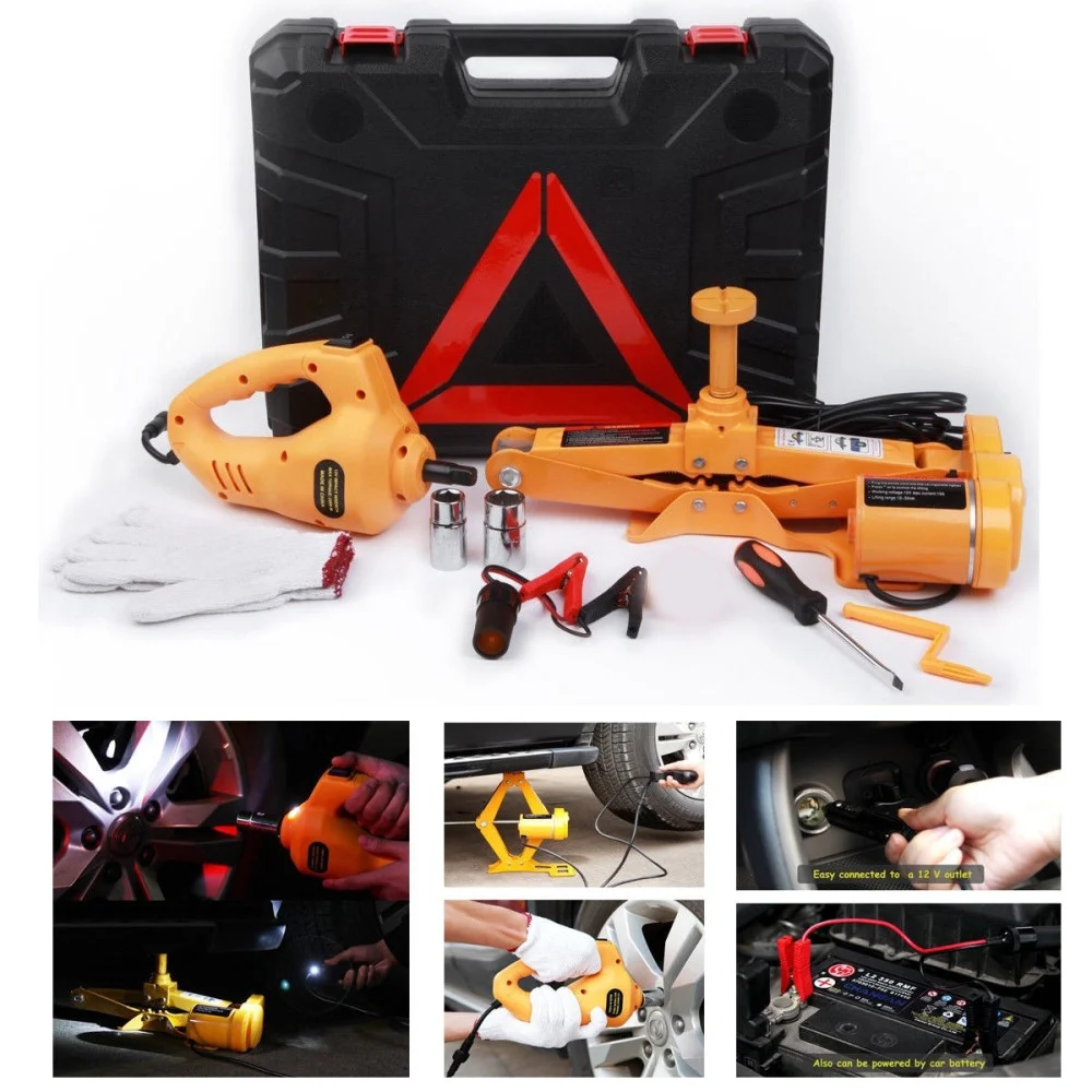 CRICK ELETTRICO SOLLEVATORE PANTOGRAFO AUTO 3 TON 12V AVVITATORE IMPATTO BUSSOLE - TrAdE Shop Traesio